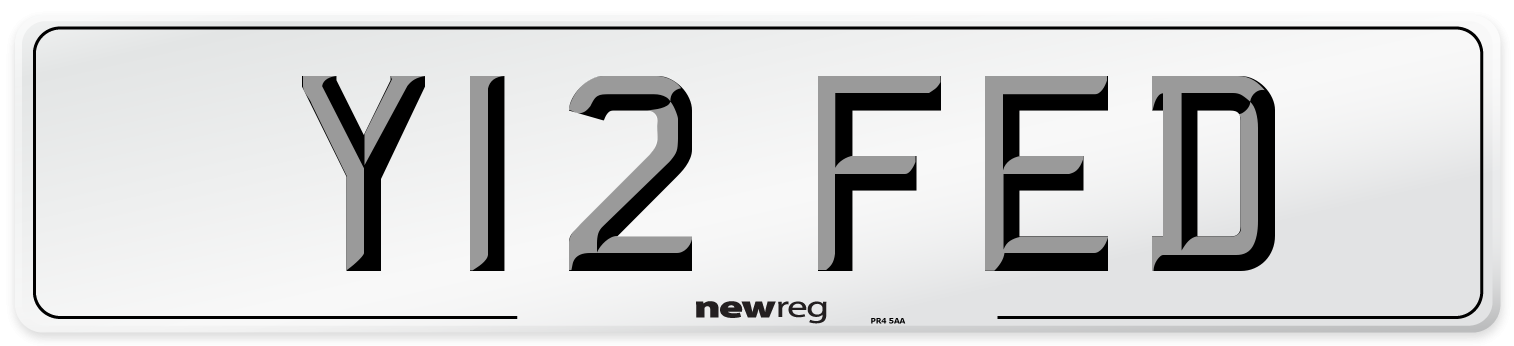 Y12 FED Number Plate from New Reg
